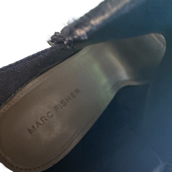 Marc Fisher Women's Blue Suede Serenity Peep Toe zip ankle wide width shoes 8W - Picture 10 of 13